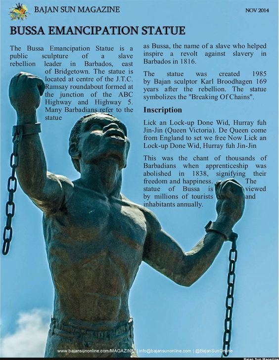 Bussa Emancipation Statue The Bussa Emancipation Statue wwwbajansunonlinecommagazine