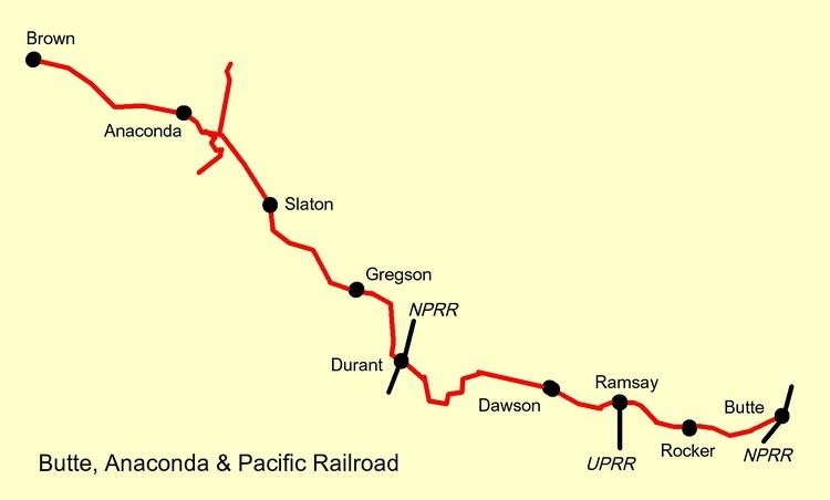 Butte, Anaconda and Pacific Railway wwwspellerwebnetrhindexUSRHButteMapjpg