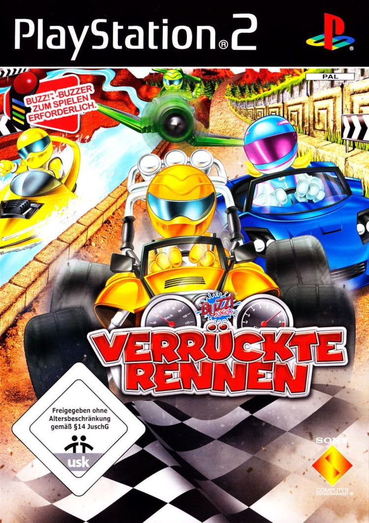 Buzz! Junior: Ace Racers Buzz Junior Ace Racers 2008 PlayStation 2 box cover art MobyGames