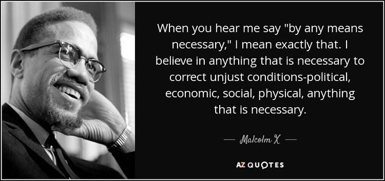 By any means necessary Malcolm X quote When you hear me say quotby any means necessaryquot I