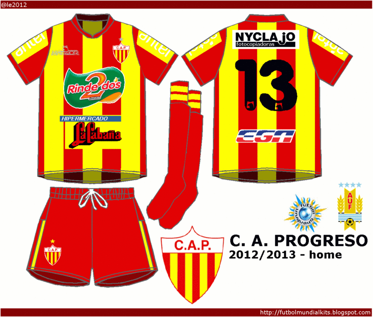 C.A. Progreso Ftbol Mundial Kits Uruguay C A Progreso 20122013 home y away