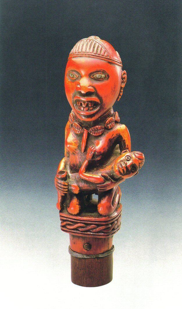 Scepter (Mvuala) Finial- female figure carrying a baby