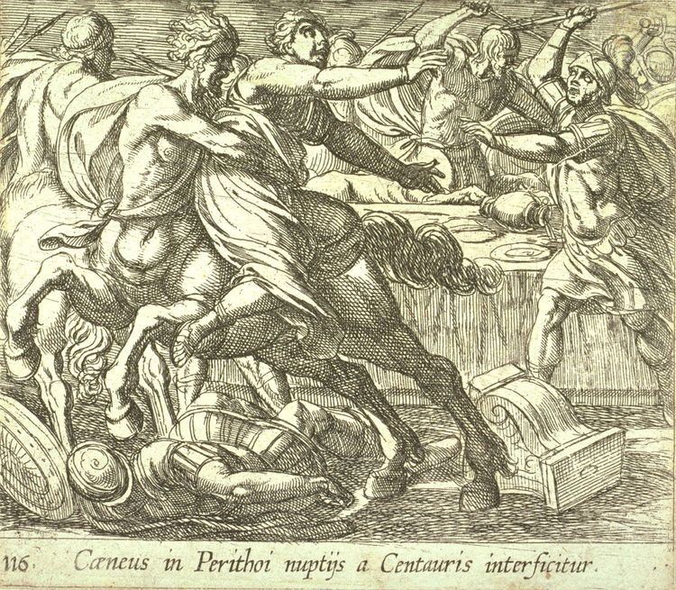 Caeneus Caeneus in Perithoi nuptijs a Centauris interificitur The Battle of