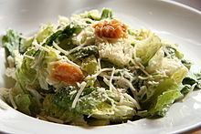 Caesar salad httpsuploadwikimediaorgwikipediacommonsthu