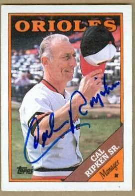 Cal Ripken Sr. Cal Ripken Sr autographed Baseball Card Baltimore Orioles 1988 Topps