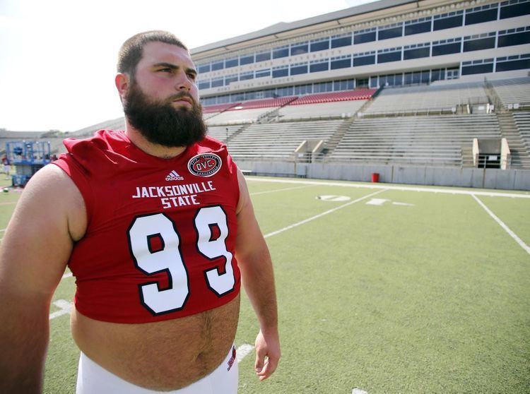 Caleb Lawrence JSU football Nose tackle Caleb Lawrence takes Internet celebrity in