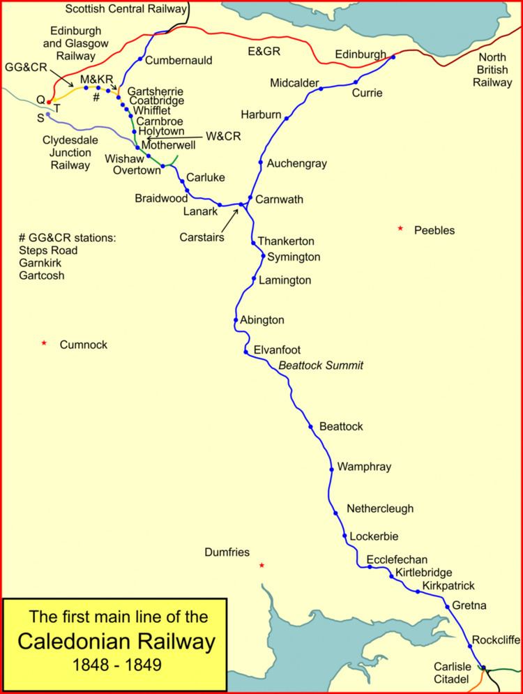 Caledonian Railway lines to Edinburgh