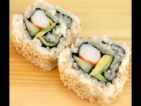 California roll How To Make Sushi California Rolls YouTube
