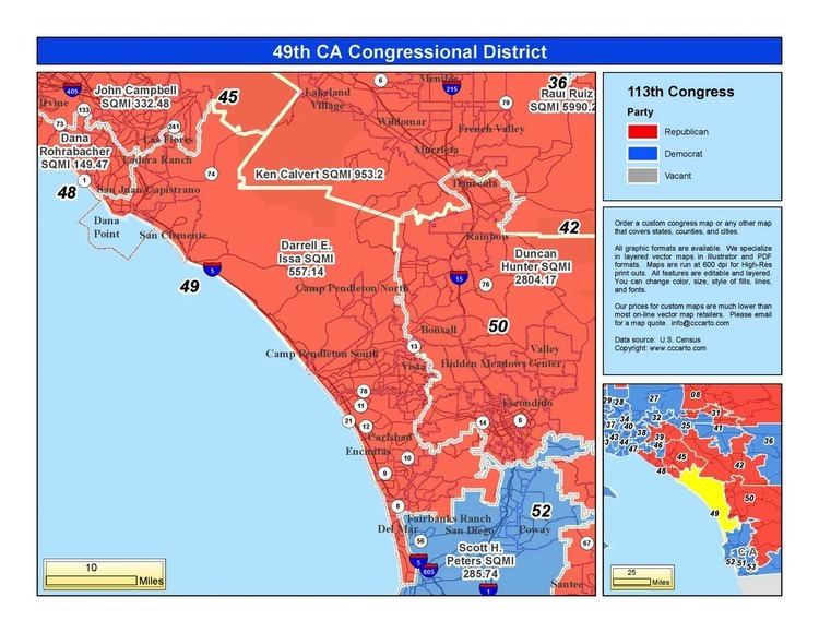 California's 49th congressional district California 49th Congressional District Darrell Issa R District