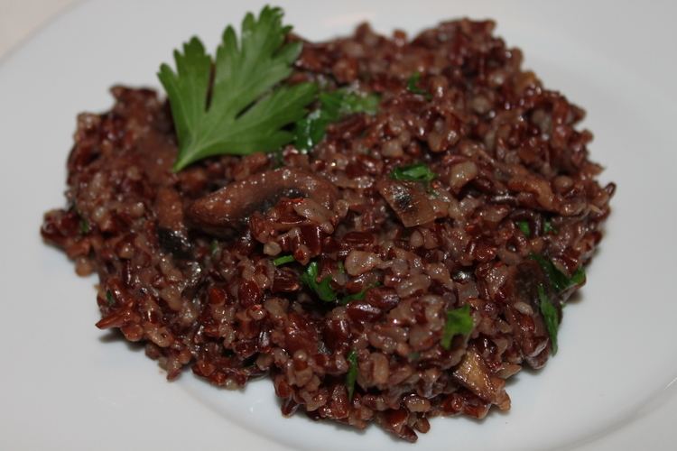 Camargue red rice Camargue Red Rice with Mushrooms Cooking in Tongues