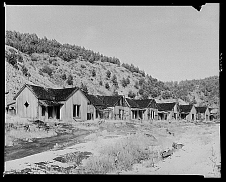 Cambria, Wyoming Row of cottages in old coal mining town of Cambria Wyoming