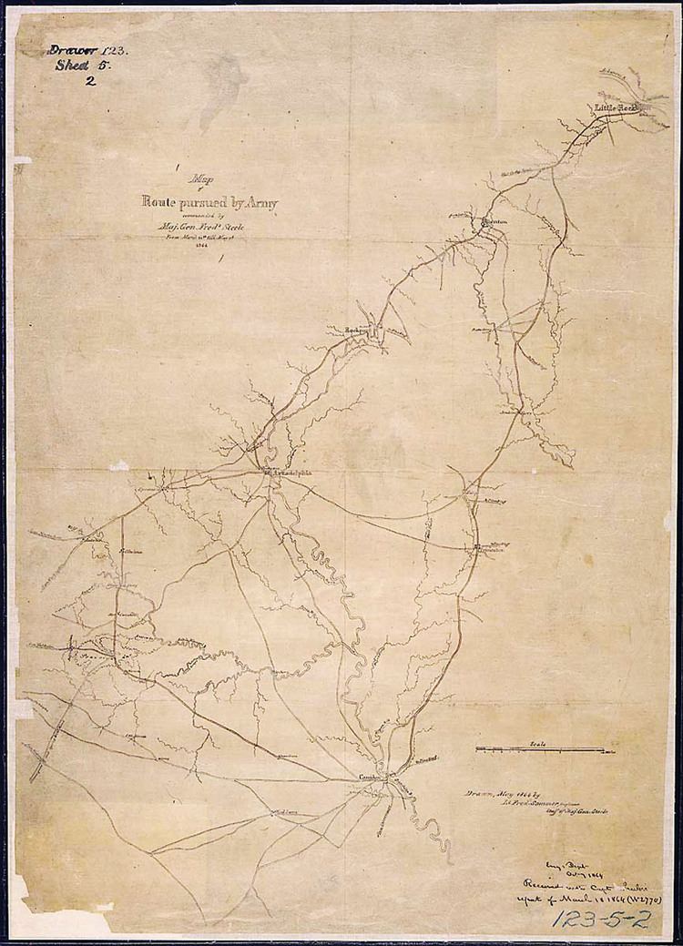 Camden Expedition Camden Expedition Map Encyclopedia of Arkansas