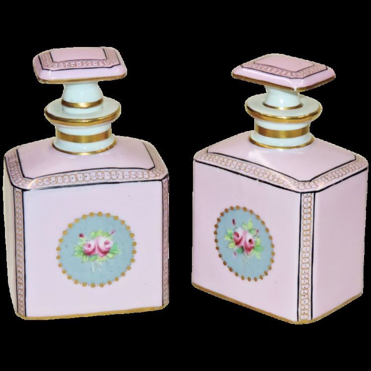 Camille Le Tallec Pair French Porcelain Cologne Bottles Camille Le Tallec Made for