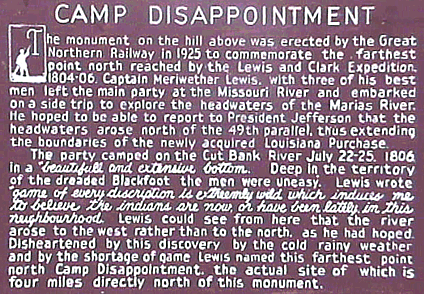 Camp Disappointment Lewis and Clark39s Camp Disappointment in Blackfeet Country NW Montana