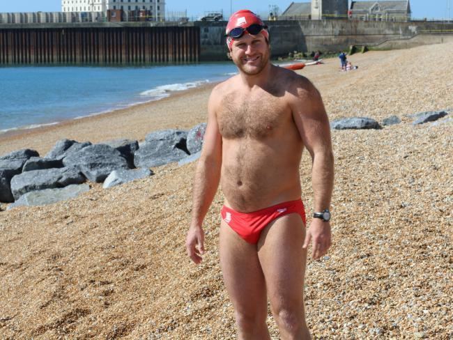 Campbell Brown (footballer) Ex AFL player Campbell Brown begins English Channel swim