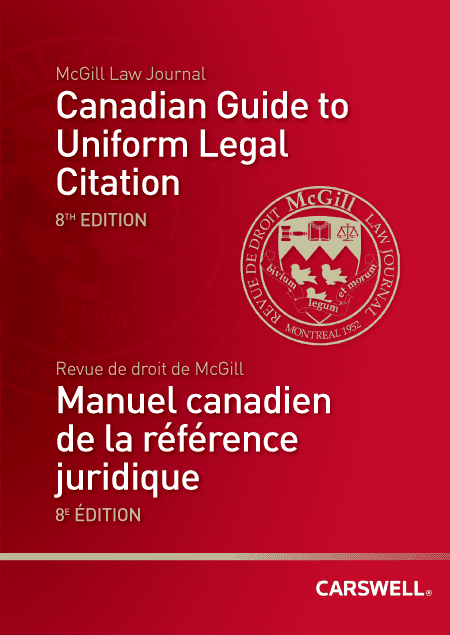 Canadian Guide to Uniform Legal Citation lawjournalmcgillcatemplatesimagescoverpng