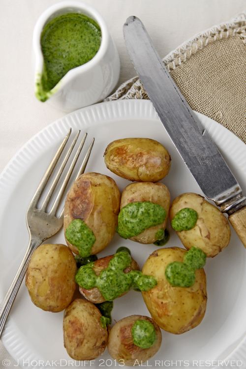Canarian wrinkly potatoes Papas arrugadas con mojo verde Canary Islands wrinkled potatoes