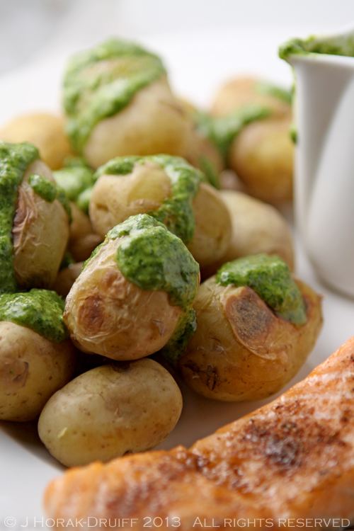 Canarian wrinkly potatoes Papas arrugadas con mojo verde Canary Islands wrinkled potatoes