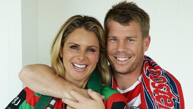 Candice Warner Candice Falzon and David Warner fight for NRL crowing