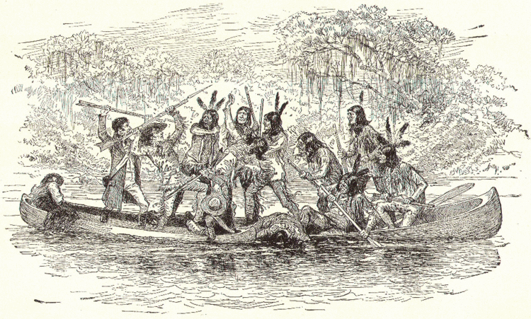 Canoe Fight The Baldwin Project Indian History for Young Folks by Francis S Drake