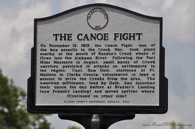 Canoe Fight THE CANOE FIGHT Historical Marker near Gainestown AL RuralSWAlabama