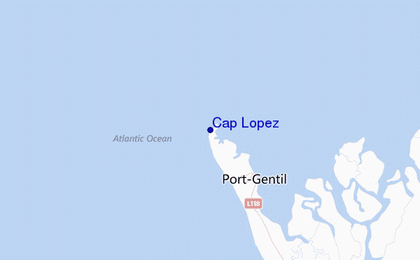 Cape Lopez wwwsurfforecastcomlocationmapsCapLopez10gif