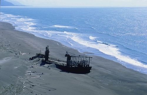 Cape Yakataga, Alaska Airphoto Aerial Photograph of Shipwreck Cape Yakataga Southeast