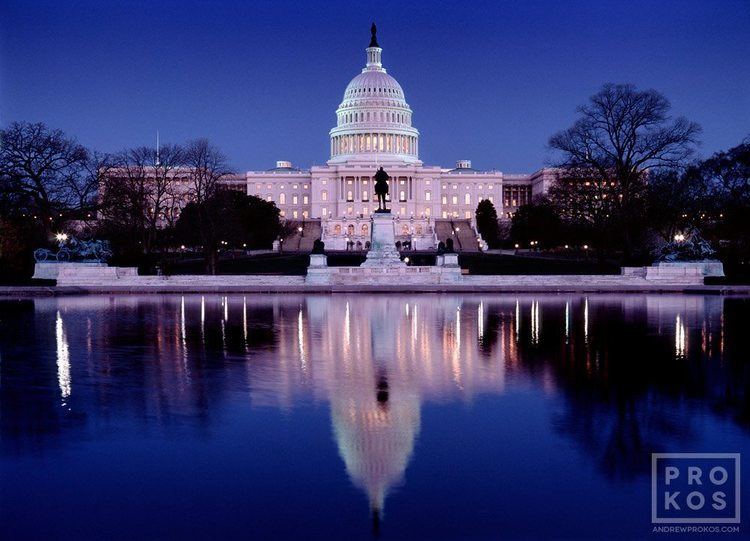 Capitol Reflecting Pool US Capitol and Reflecting Pool at Night Fine Art Photo Print