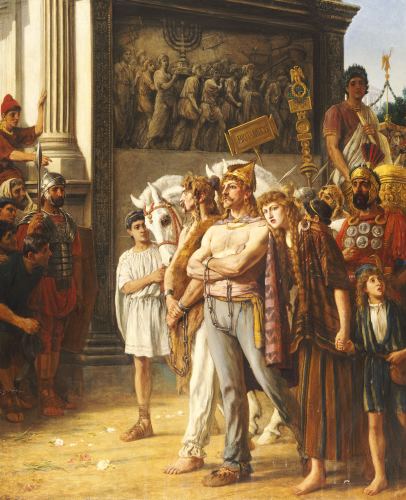 Caratacus Caratacus Being Paraded By The Emperor Claudius Art Print by Thomas
