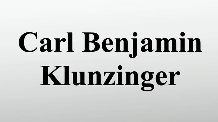 Carl Benjamin Klunzinger Carl Benjamin Klunzinger YouTube