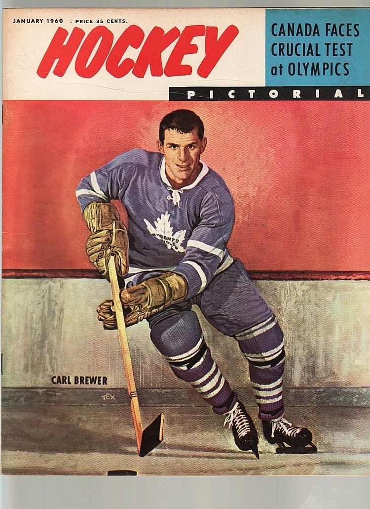 Carl Brewer Ice Hockey Mag 1960 Hockey Pictorial Carl Brewer cover