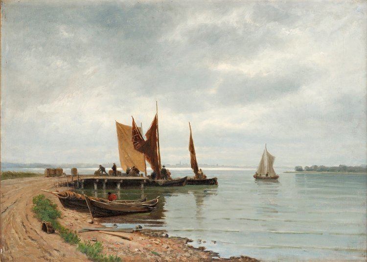 Carl Gabriel Adelsköld CARL GABRIEL ADELSKLD Coastline with fishing boats Bukowskis