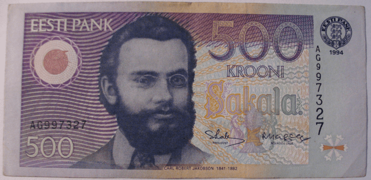 Carl Robert Jakobson Description of 500 Krooni 1994