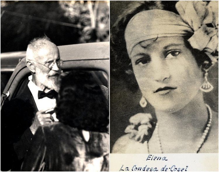 Carl Tanzler on the left side and Elena Milagro "Helen" de Hoyos on the right side