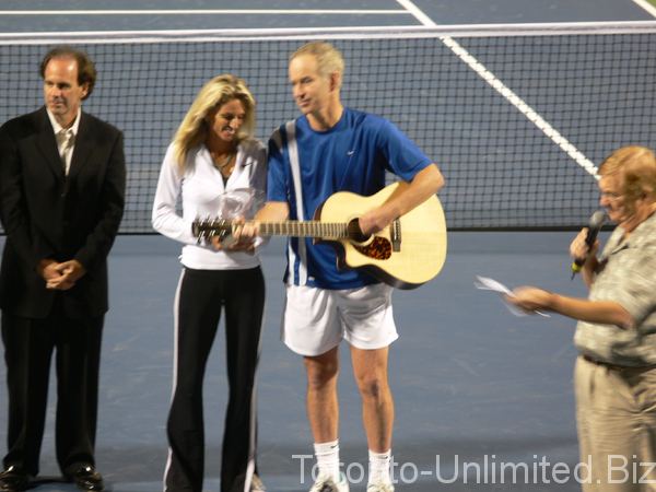 Carling Bassett-Seguso Carling BassetSeguso and John McEnroe being inducted to