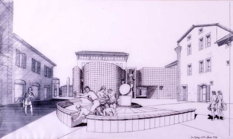 Carlo Aymonino Carlo Aymonino Le tre piazze di Terni 1986 Disegno