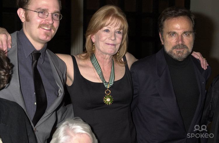 Vanessa Redgrave smiling while wearing a black sleeveless top while beside her is Carlo Gabriel Nero and Franco Nero