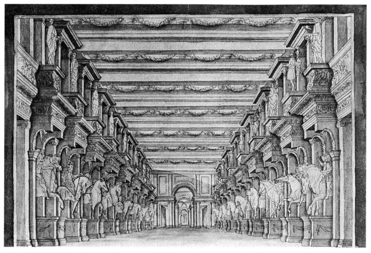 Carlo Vigarani Set design 1674 by Carlo Vigarani 16371713 for Act 3 of
