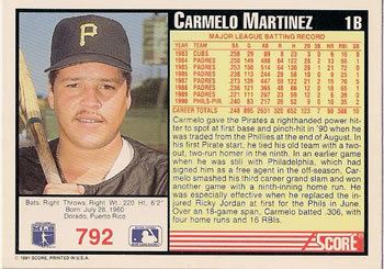Carmelo Martinez San Diego Padres 1988 Cooperstown Unsigned -  Denmark