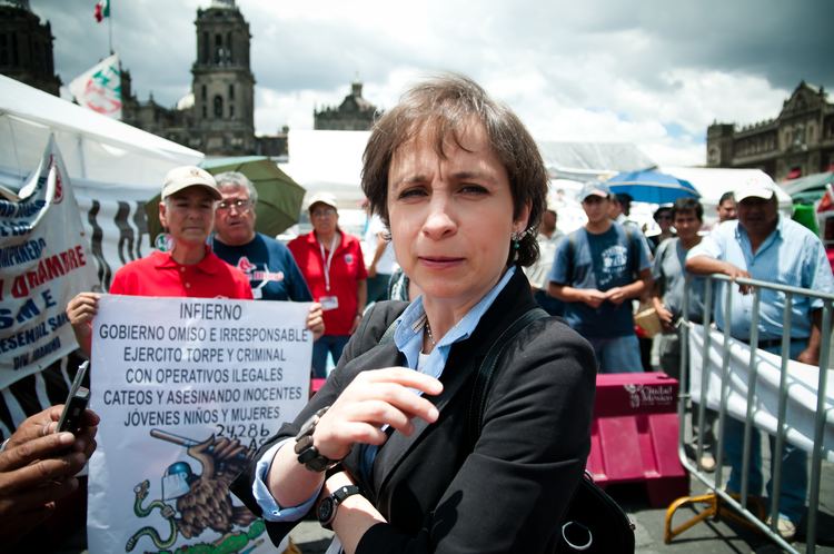 Carmen Aristegui FileCarmen Aristegui en el campamento del SMEjpg Wikimedia Commons