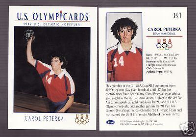 Carol Peterka 1992 OLYMPIC HOPEFULS CAROL PETERKA HANDBALL CARD 81 eBay