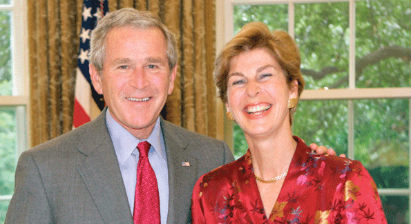 Carolina Barco President Bush and Colombian Ambassador Carolina Barco in