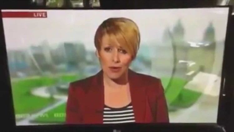 Caroline Bilton Video BBC news presenter Caroline Bilton sinks into floor live on