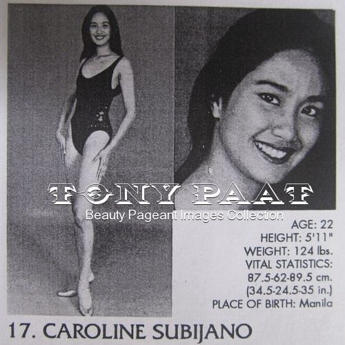 Caroline Subijano Caroline Cara Villarosa Subijano Bb Pilipinas World 1994 MW 94