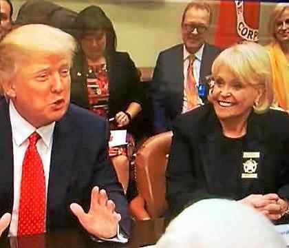 Carolyn Bunny Welsh Chesco Sheriff Bunny Welsh brushes elbows with President Trump