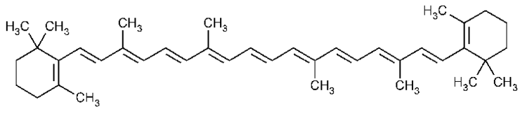 Carotene Beta Carotene chemical structure molecular formula Reference