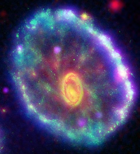 Cartwheel Galaxy GALEX spies larger Cartwheel Galaxy Astronomycom