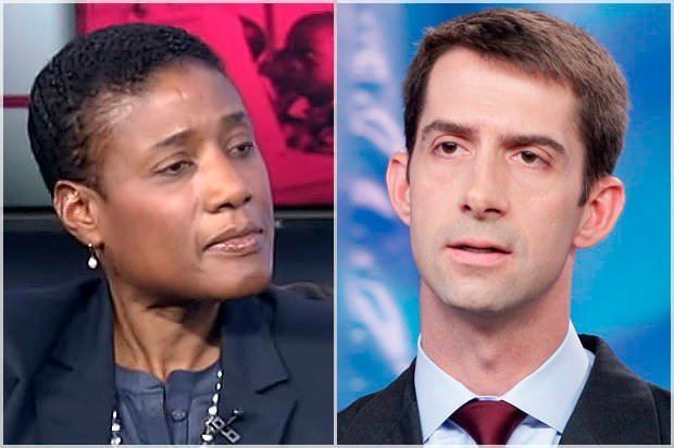 Cassandra Butts Chair of the imbecile caucus Sen Tom Cotton proudly stands at the