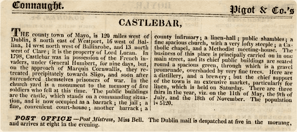 Castlebar in the past, History of Castlebar