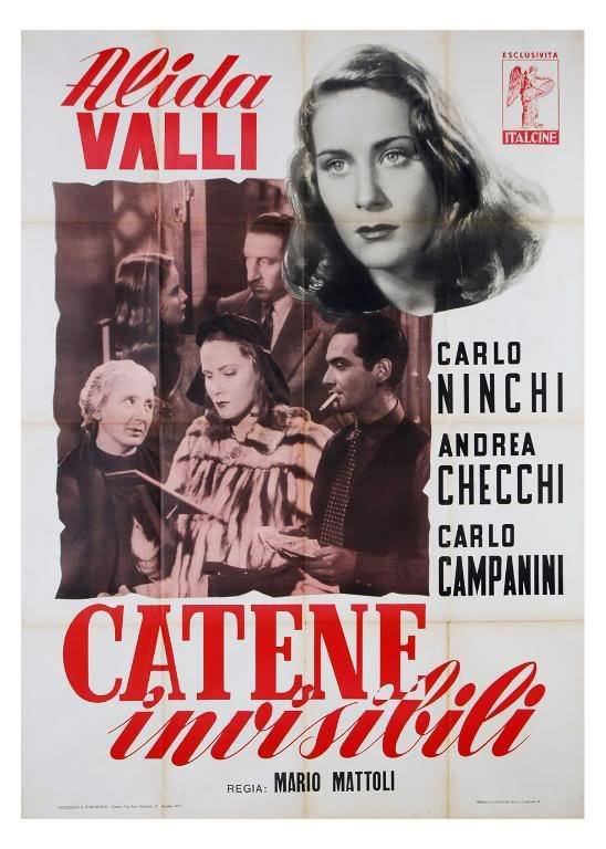 Catene invisibili manifesto 2F film CATENE INVISIBILI Alida Valli Mario Mattoli 1952